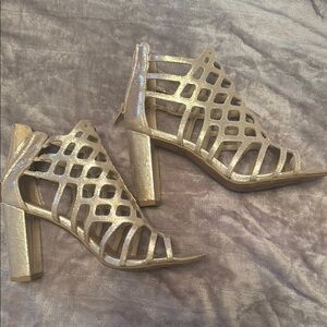 Gold Strappy Heeled Sandals